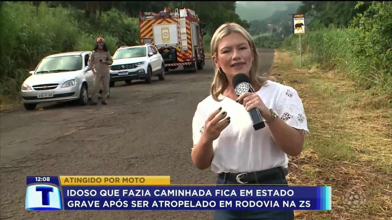 atropelamento deixou um senhor ferido na estrada entre Espírito Santo e Patrimônio Regina.