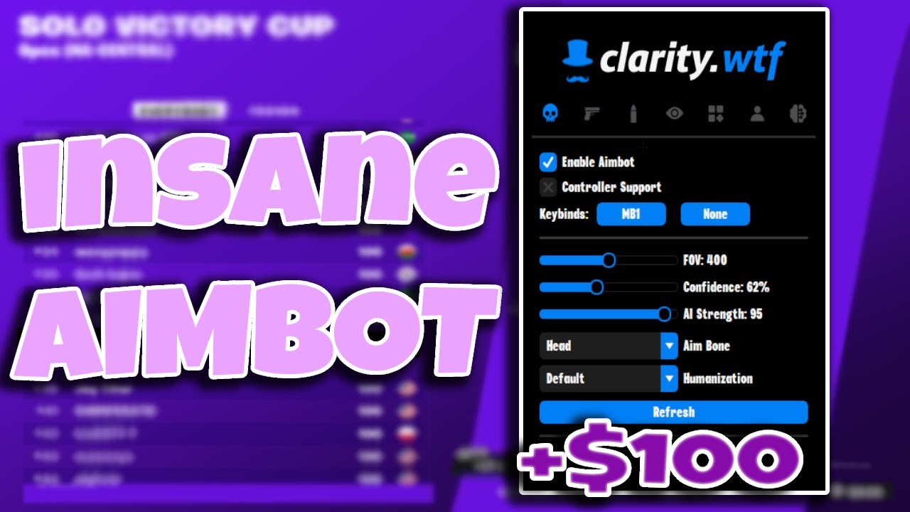 Using AI AIMBOT To Win The Solo Victory Cup | clarity ai