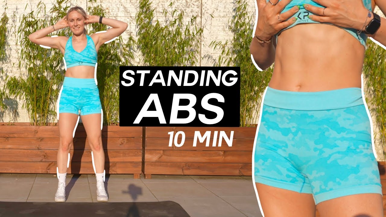 10 MIN STANDING ABS WORKOUT! No equipment! #49