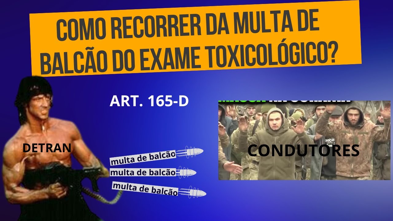 Como recorrer da multa de balcão do exame toxicológico Art. 165-D #carro #multadetransito