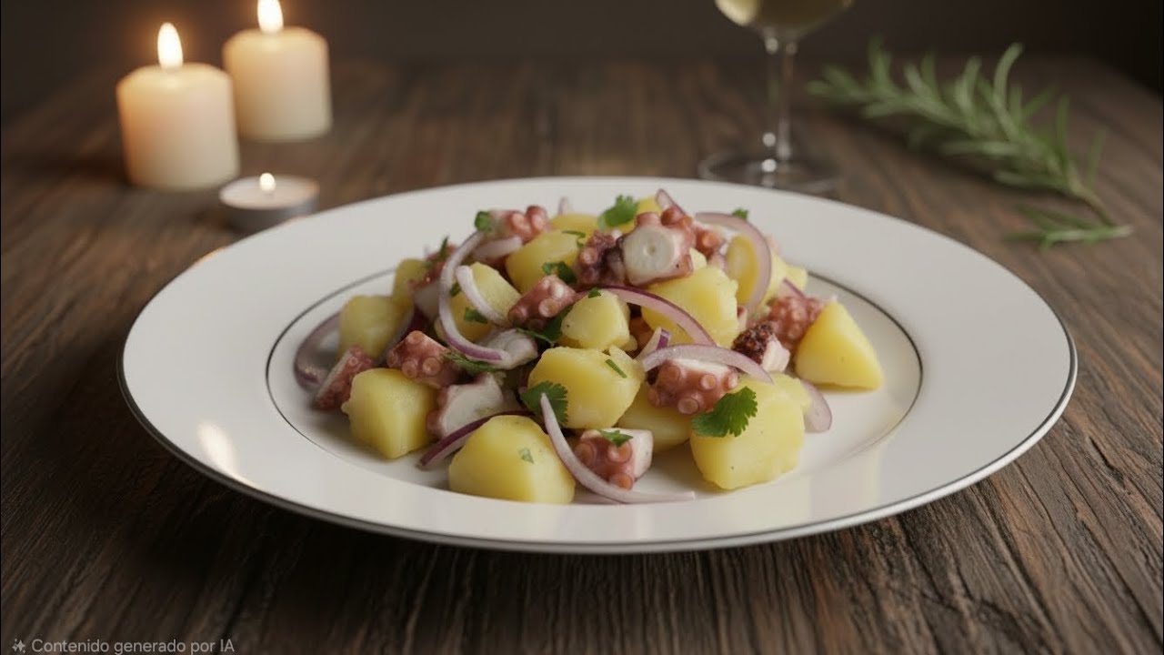 PULPO con PATATAS y Cilantro 🐙🌿 ¡Receta de lujo!