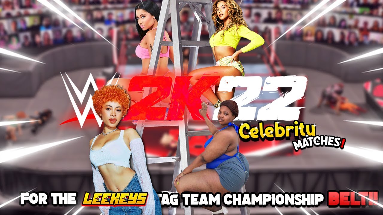 8-MAN *FEMALE* LADDER 4-WAY TAG MATCH! | WWE 2K22 Celeb Matches!