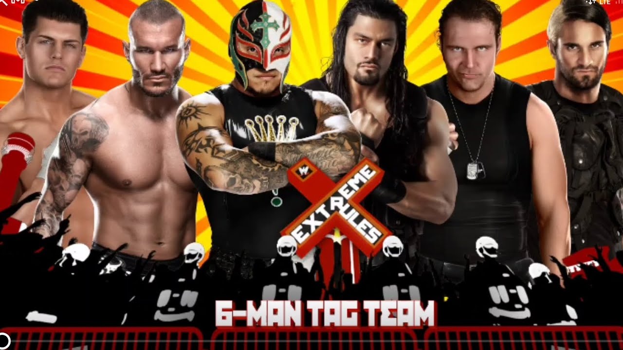 6 man Tag Team Mate Extreme Rules, rey mysterio, Randy Orton, Cody Rhodes, vs The Shield #wwe #raw 