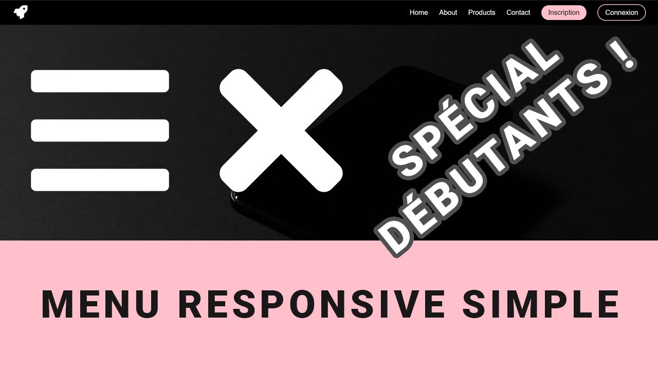 Un menu responsive simple ( idéal pour débutants ! ) avec HTML, CSS et JAVASCRIPT !