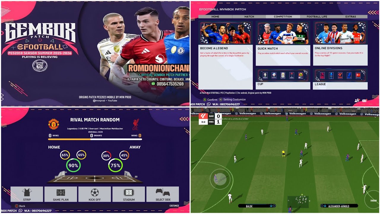 PES 2026 MOBILE OFFLINE CAREER MODE | FIFA 16 MOD EFOOTBALL 26 NEW FACE & LATEST KITS 26