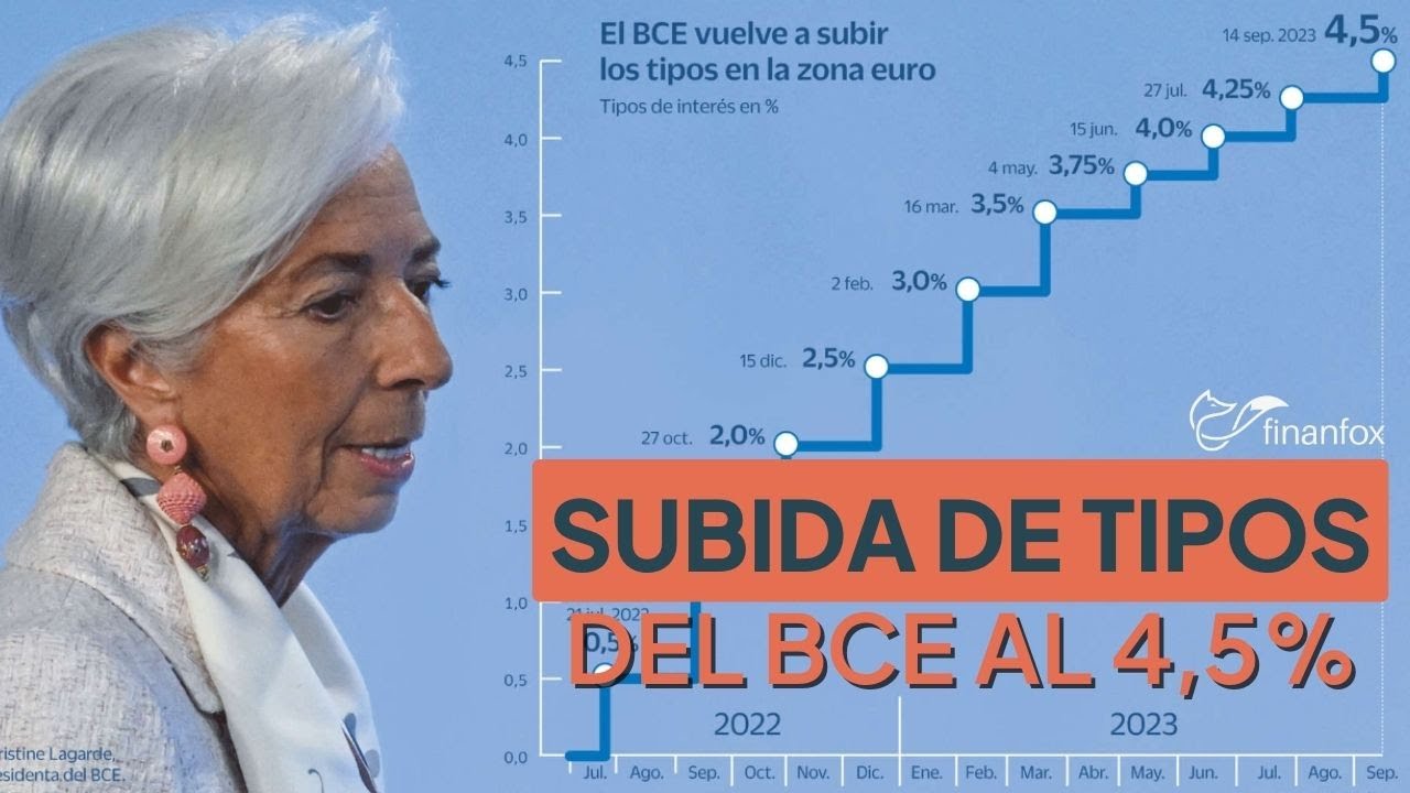 🔴 EL BCE SUBE LOS TIPOS HASTA EL 4,5% 📈