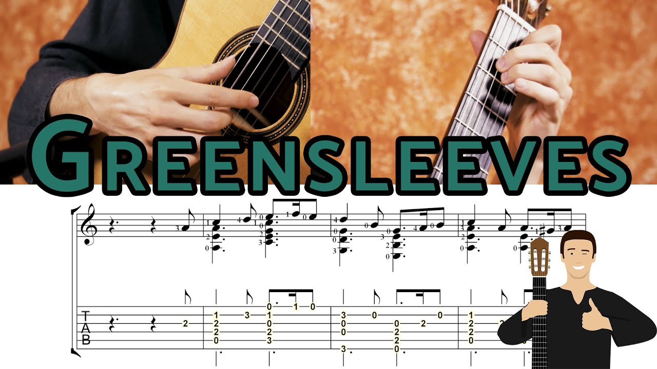 Greensleeves en 3 niveaux à la guitare !