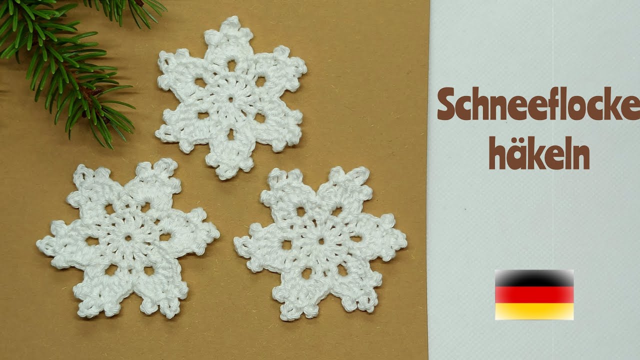 Schneeflocke häkeln, Weihnachtsdekoration - Häkelanleitung