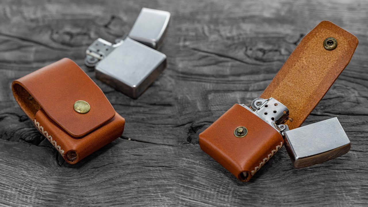 Making leather ZIPPO lighter belt pouch🔥 [PDF Pattern]
