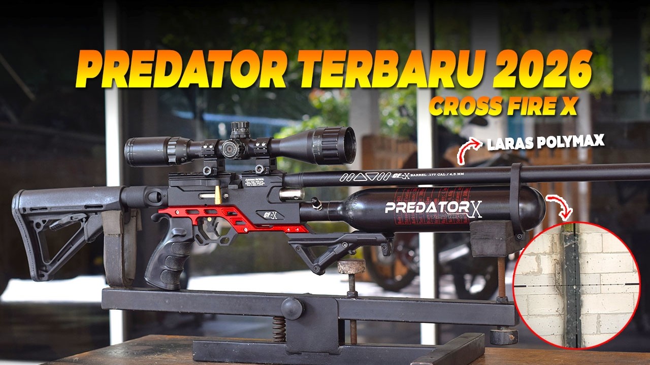 TERBARU.. TES 47 METER AKURASI NITIK !! PROMO SENAPAN ANGIN PCP PREDATOR CROSS FIRE X TERBARU 2026