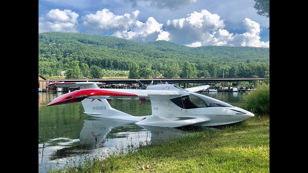 ICON A5 seaplane flying : FL to Lake Chatuge in the Smokey Mountains and Lake Norman in NC for demos