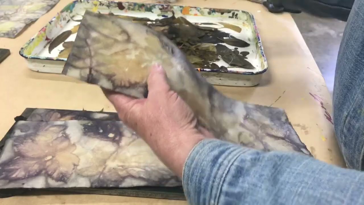 081 My Eco Printing Results Using Leaves on Paper and Silk