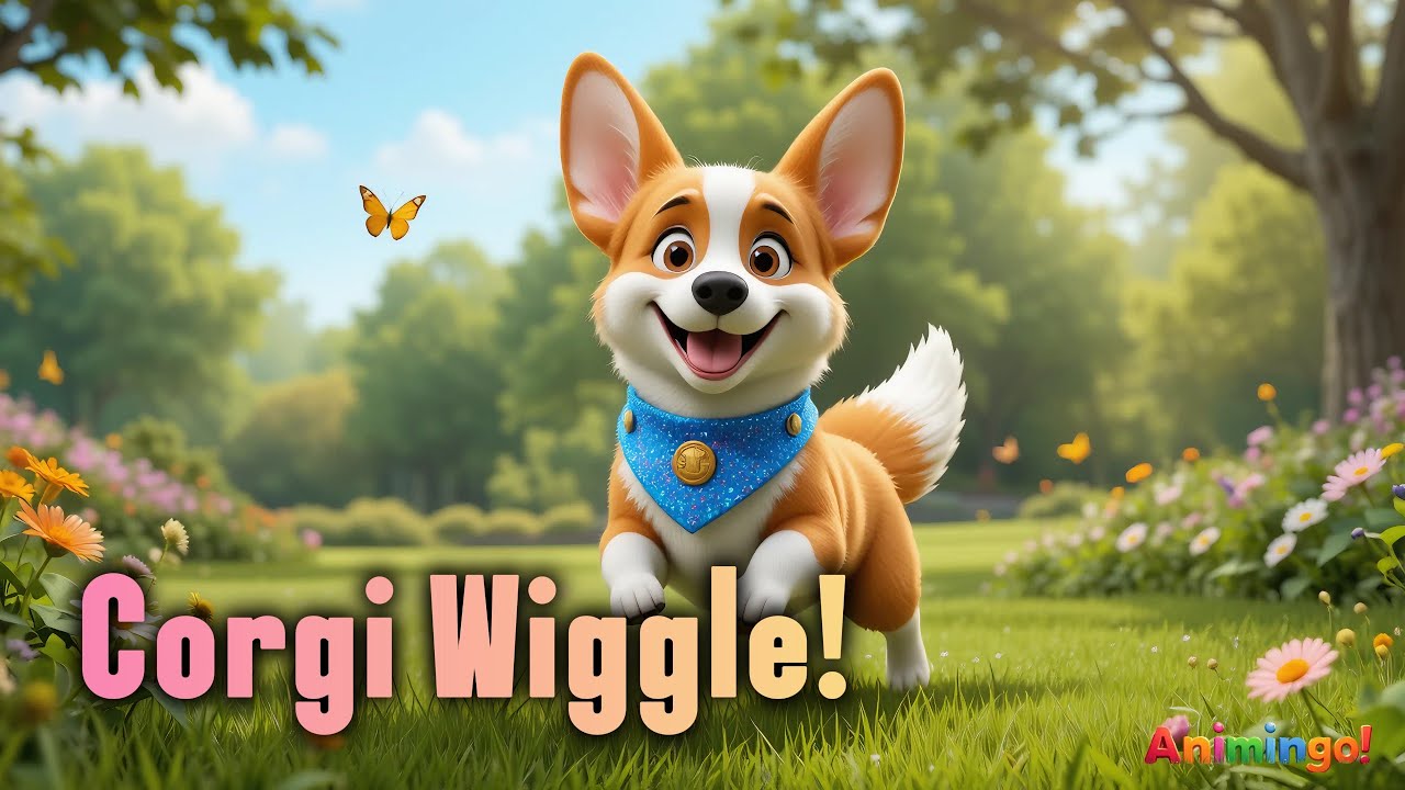 🐶 Cute Corgi Song for Kids | Puppy Dance & Nursery Rhyme | Corgi Wiggle Parade 🎶