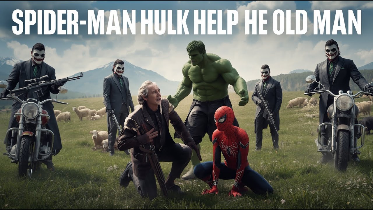 Unexpected Team Up : Spider-Man and Hulk Join a Puppy to Help the Grand Old Man | AI Emotional shorf