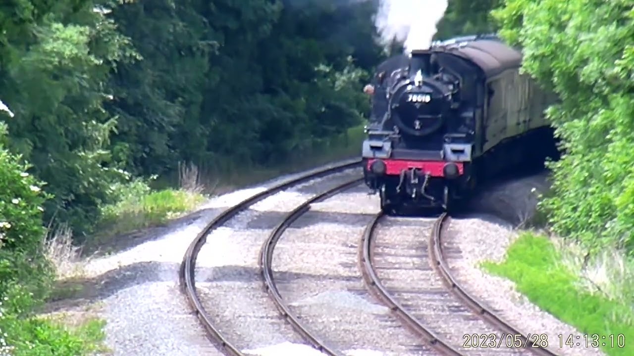 Steam Train 78018 passing Kinchley Lane on the GCR.
