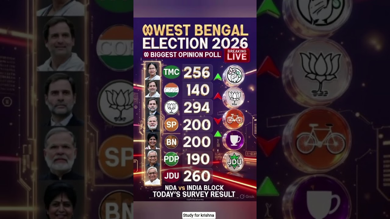 West Bengal Election 2026: Opinion Poll Survey Who Will Win?#Shorts#WestBengal2026 #bjp#tmc