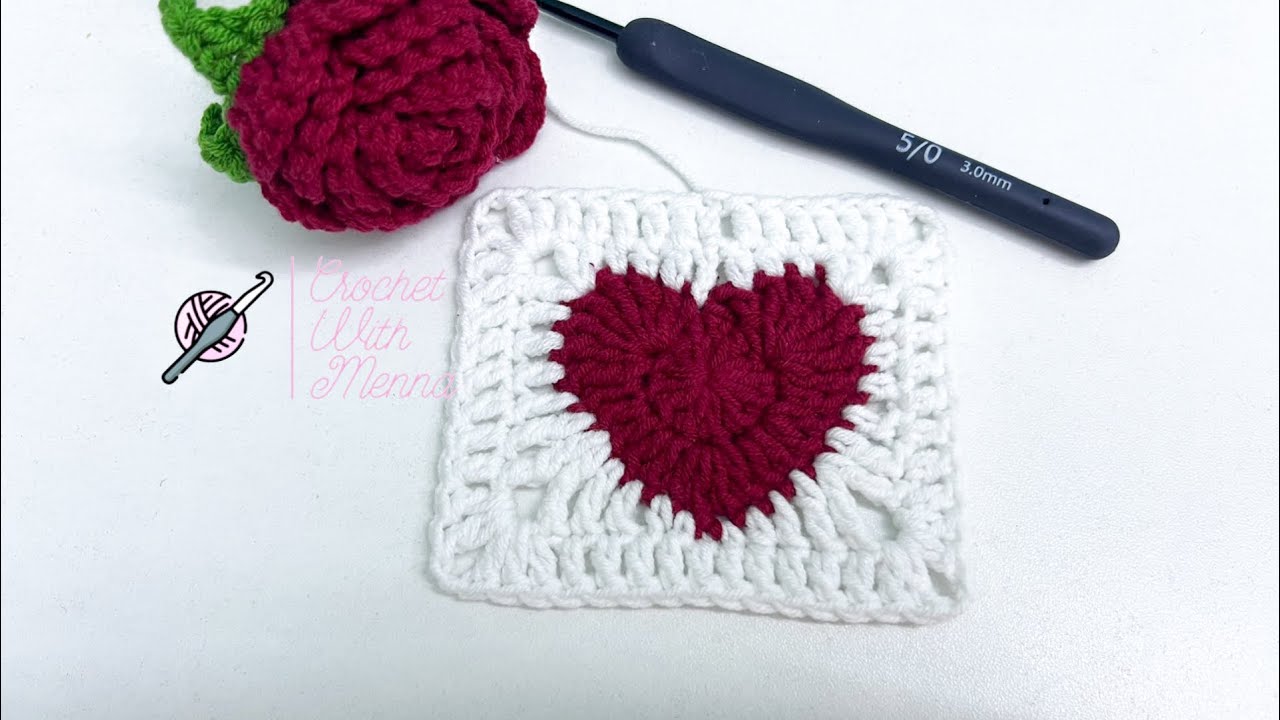 مربع جراني قلب كروشيه | valentine day | granny square designs