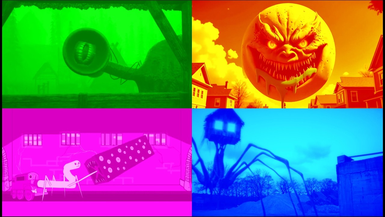 📢 Siren Head 🆚 🌙 Lunar Moon🆚 🚆 Train Eater 🆚 🏠🕷️ House Head 🎶CoffinDance Song #59