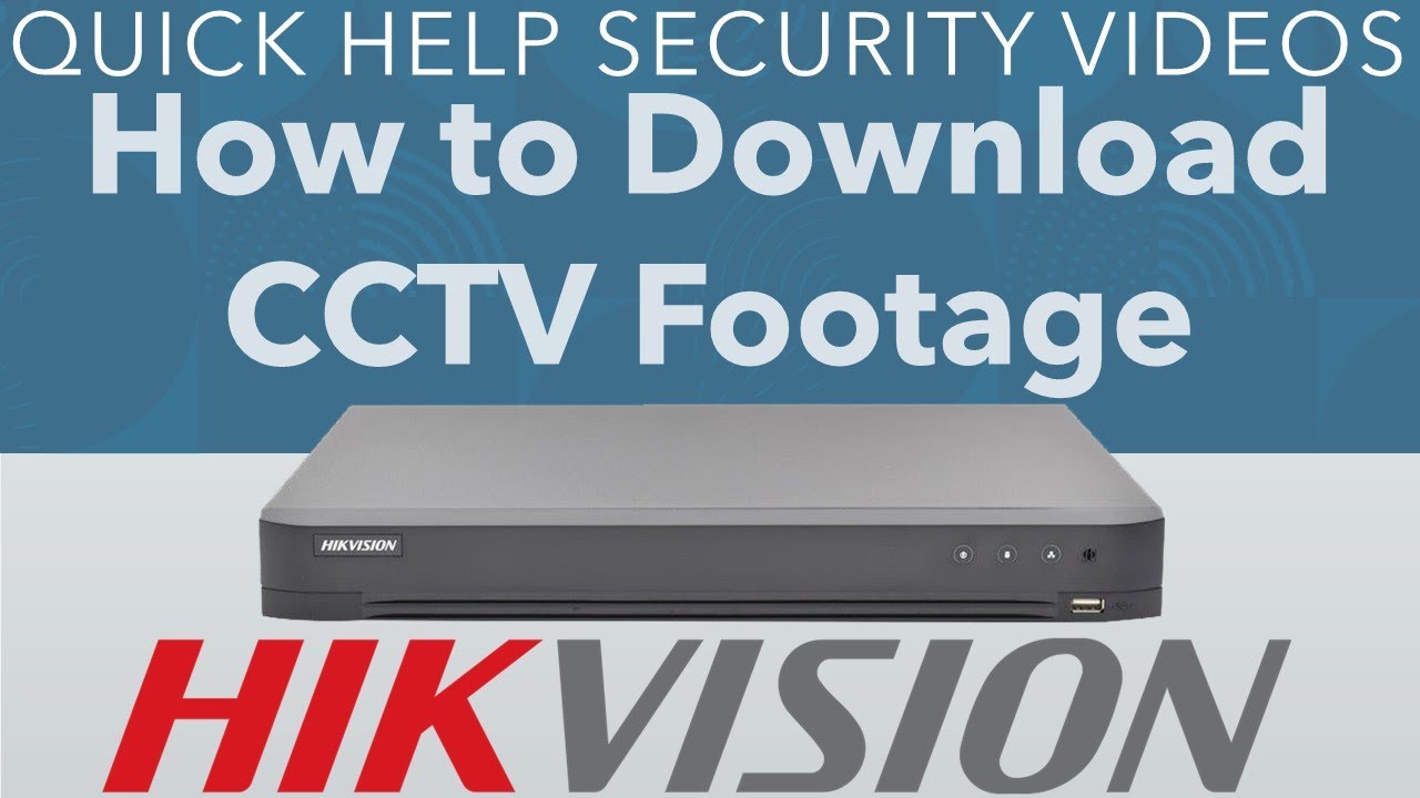 Hikvision DVR How to Download CCTV Footage from Recorder to USB