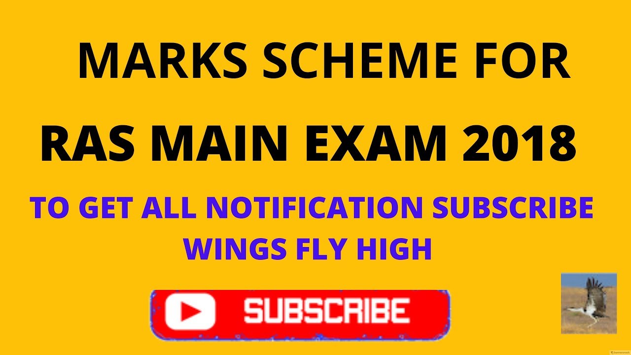 RAS MAIN EXAM 2018 || MARKS SCHEME