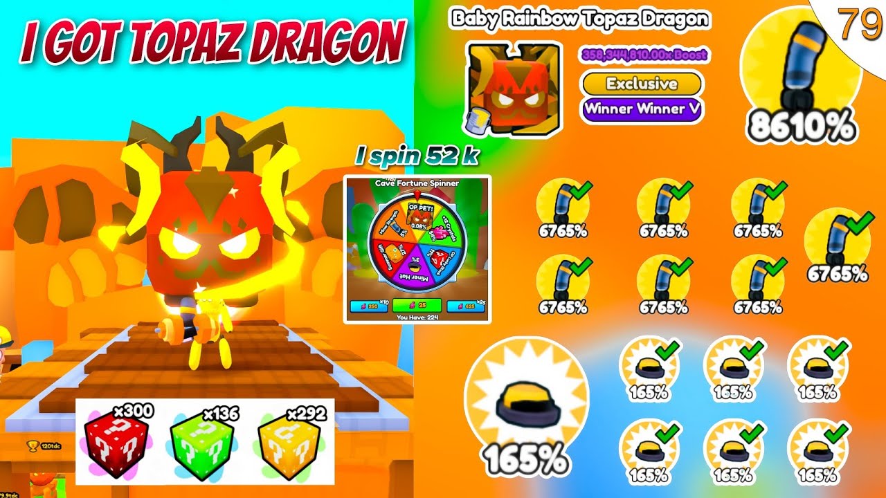I Spin 52000.00 || I GOT TOPAZ DRAGON 🐉 - Arms 8610% & Arm Wrestle Simulatle Roblox #79