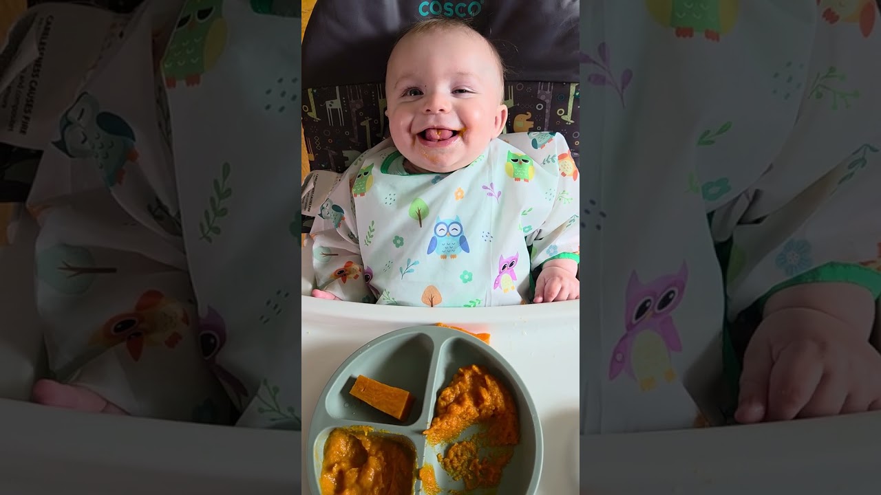 Kaleb's 1st time trying Sweet potato. 04/23/2025