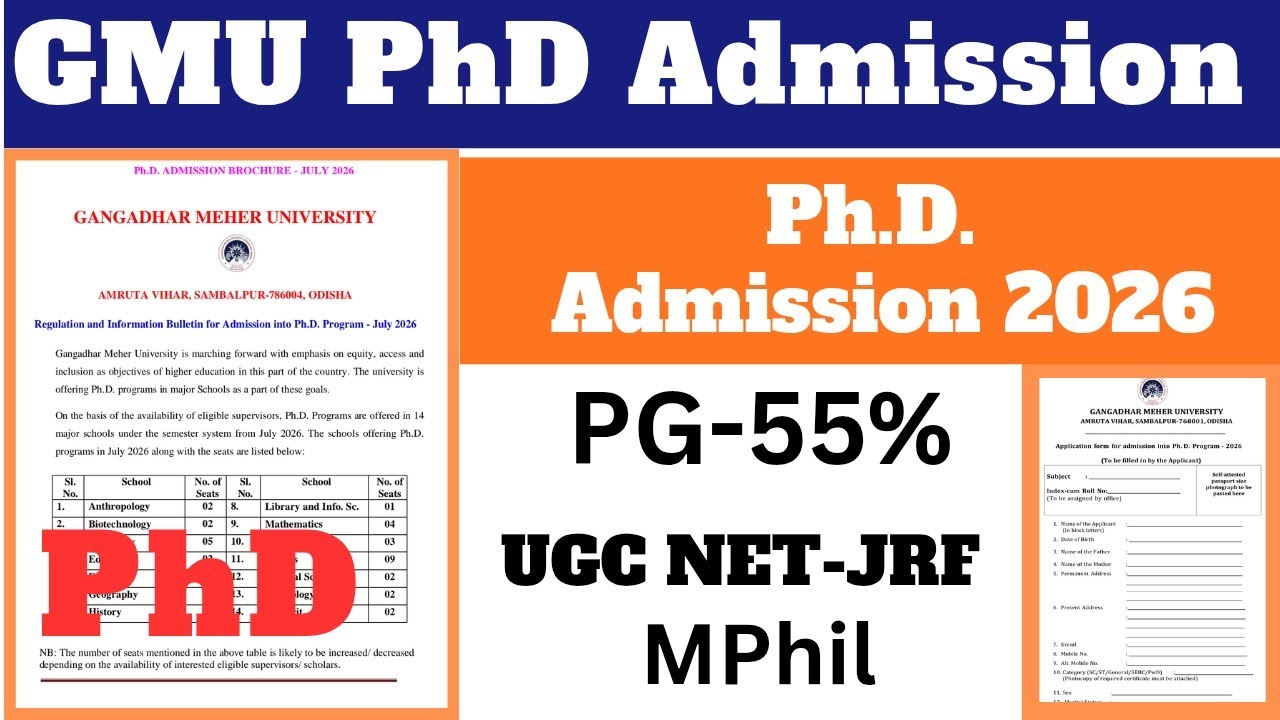 GMU PhD Admission 2026 II Eligibility & Selection Process & Vacancy Subjects #phd 