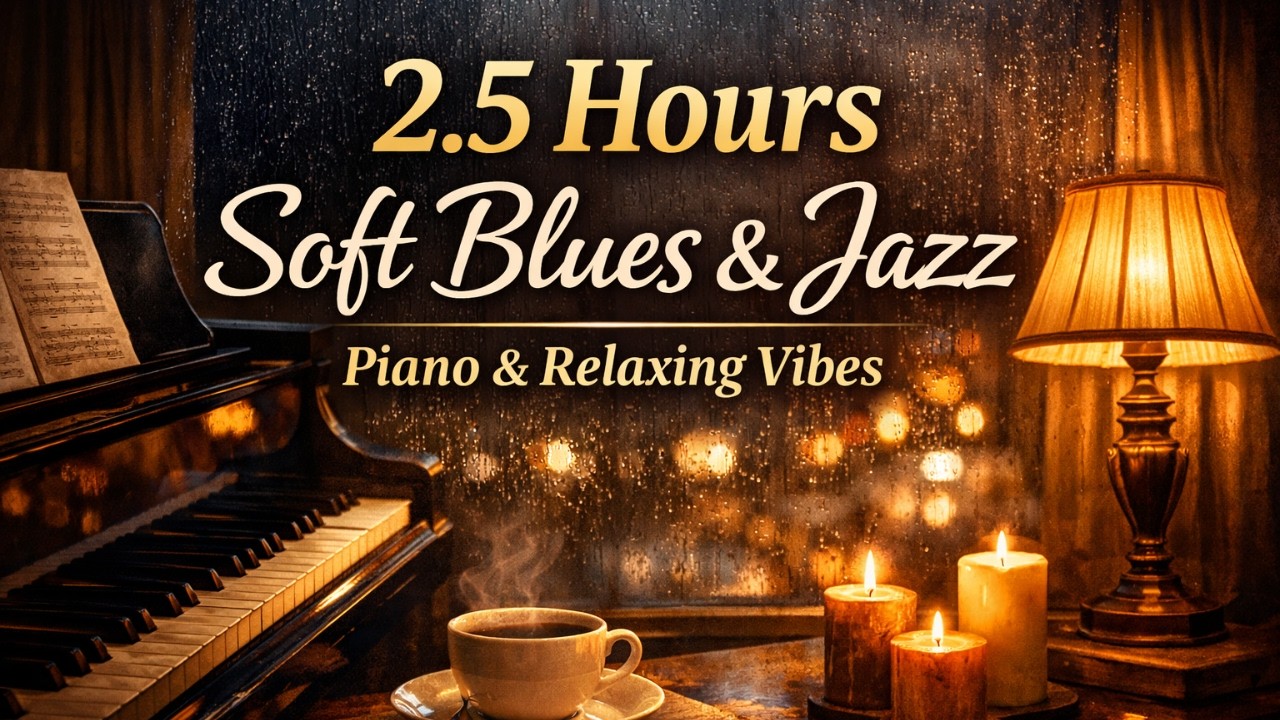 2.5 Hours Soft Blues & Jazz Piano | Relaxing Music Background Radio