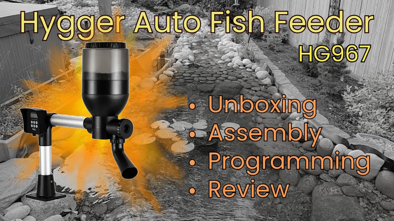 Keep your koi happy.  Hygger HG967 Auto Feeder Unboxing, Assembly, Programming and Honest Review