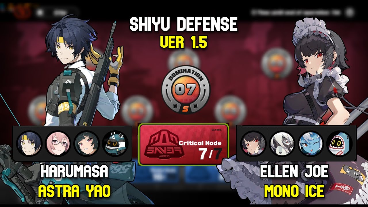 Harumasa And Astra Yao & Elllen Joe Mono Ice| Shiyu Defense 1.5 | Zenless Zone Zero |