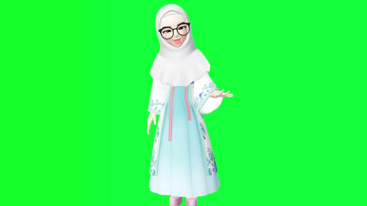 Greenscreen Animasi Guru berbicara 3D