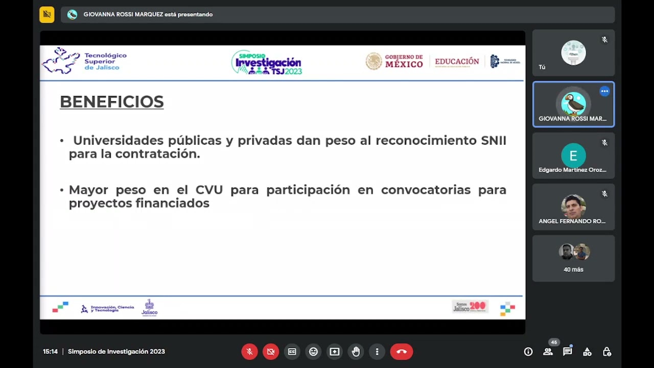 3er SVII TSJ 2023 Taller: Sistema Nacional de Investigadoras e Investigadores SNII