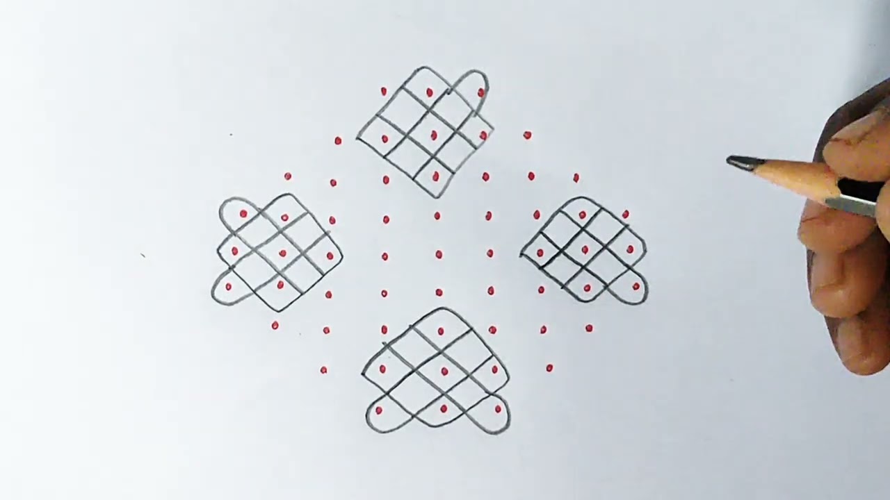 9*3*3 pulli kolam🌺Easy sikku kolam for beginners🌺@jagasrangoli#subscribe#trending#sikkukolam#rangoli