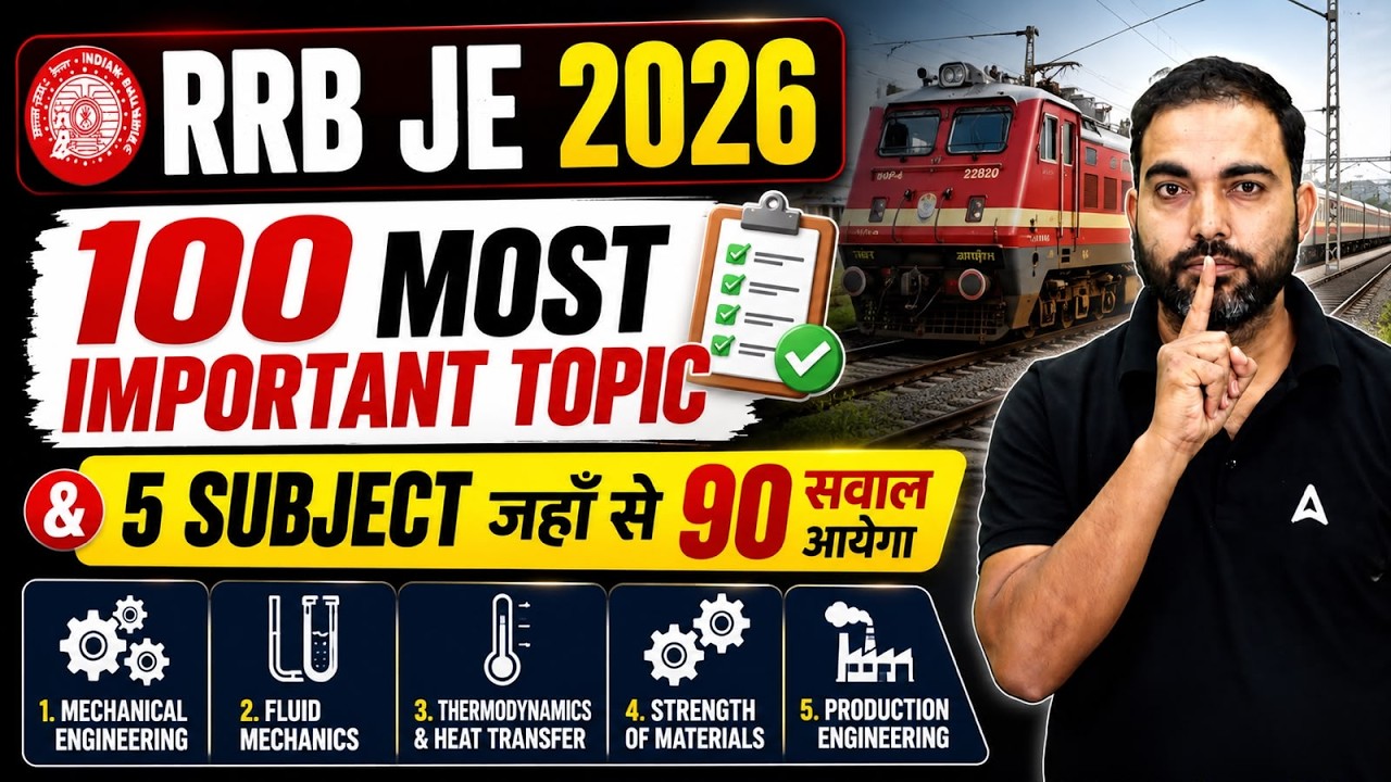 RRB JE 2026 Mechanical Engineering | Important Topics For RRB JE Mechanical Engineering | By RK Sir