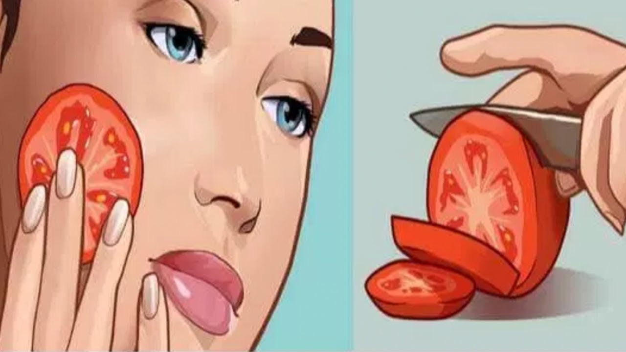 Was passiert, wenn man eine frisch geschnittene Tomate auf dem Gesicht reibt!
