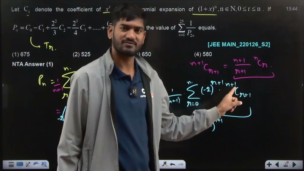 Let Ci denote the coefficient 22-01-2026 Shift 2 JEE MAIN PYQ