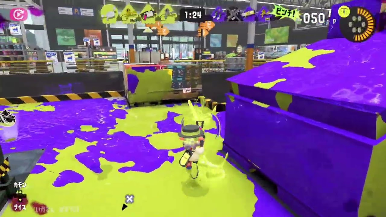 🔴ハデな絵師いかてん#まいったなおじさん1019#スプラ3丁目52ガロン街 #スプラトゥーン3エキサイティングナワバリバトル #新世界に挑戦@Kazuo_Home
