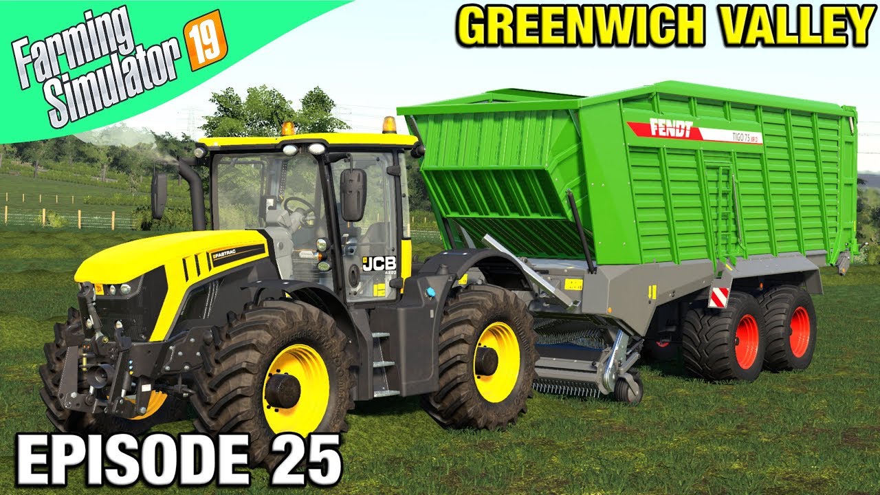 PICKING UP GRASS FOR SILAGE Farming Simulator 19 Timelapse - Greenwich Valley FS19 Ep 25
