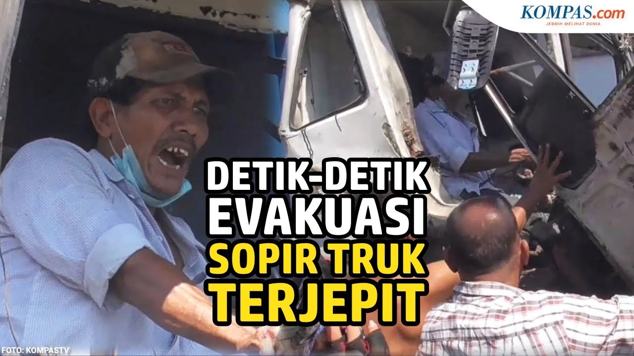 Sopir Truk Terjepit usai Tabrak Kontainer di Medan