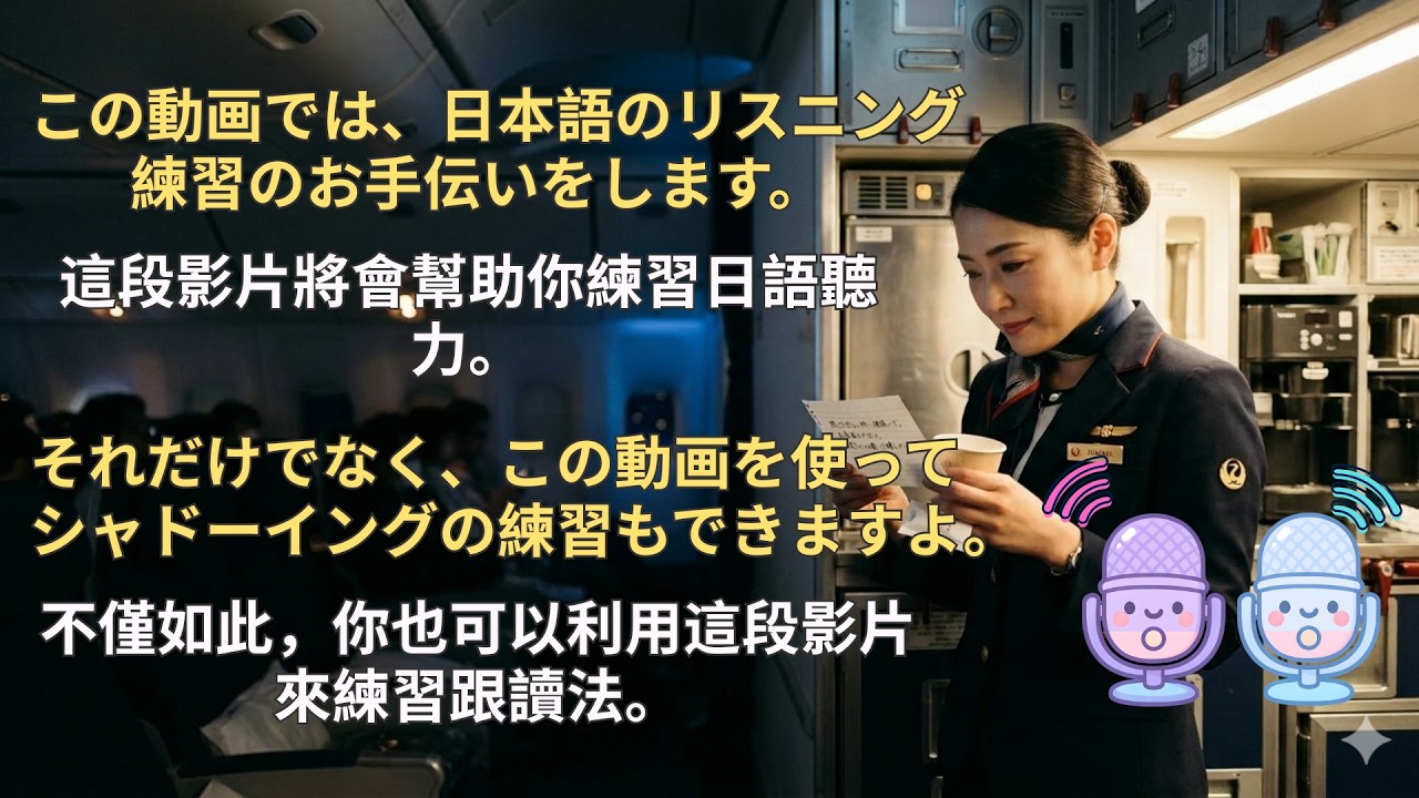 透過跟讀法提升你的日語能力「日本空服員故事」 🌟 學習日語的簡單方法 | 日語故事
