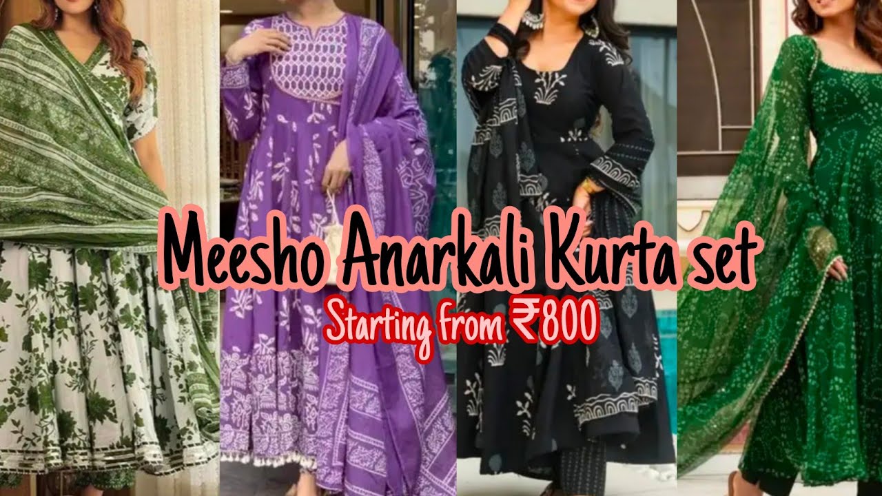Meesho Festive Anarkali Kurta set with Dupatta 😍 | Under rs.800 #meesho #anarkalisuitset 