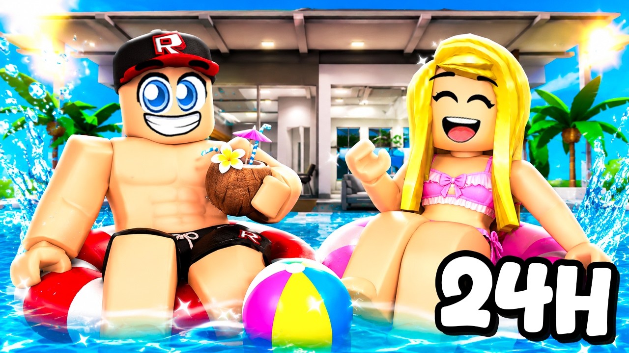 24 GODZINY W BASENIE na BROOKHAVEN w Roblox!