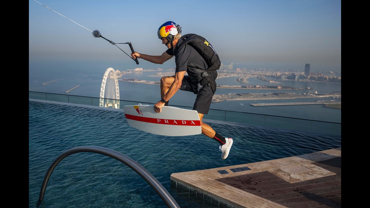 Brian Grubb : Drone Wakeskating on Dubai Skyscraper's Infinity Pool, and BASE Jumping