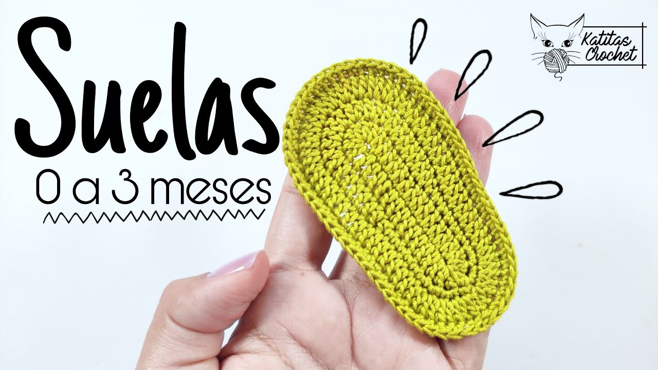 SUELAS A CROCHET | 0 a 3 meses | paso paso | fácil y rápida