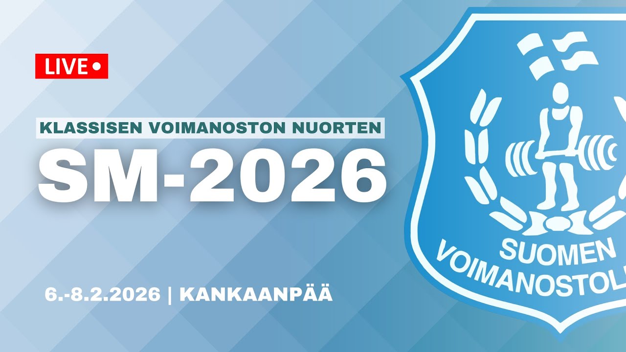 Nuorten klassisen voimanoston SM-kilpailut 2026 - M18 105-120+ kg, M23 105-120+ kg