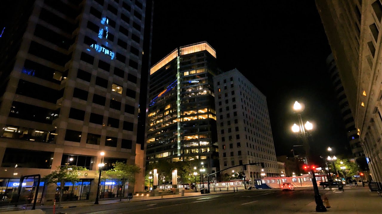Night walk in downtown Salt Lake City 2020 [4K]