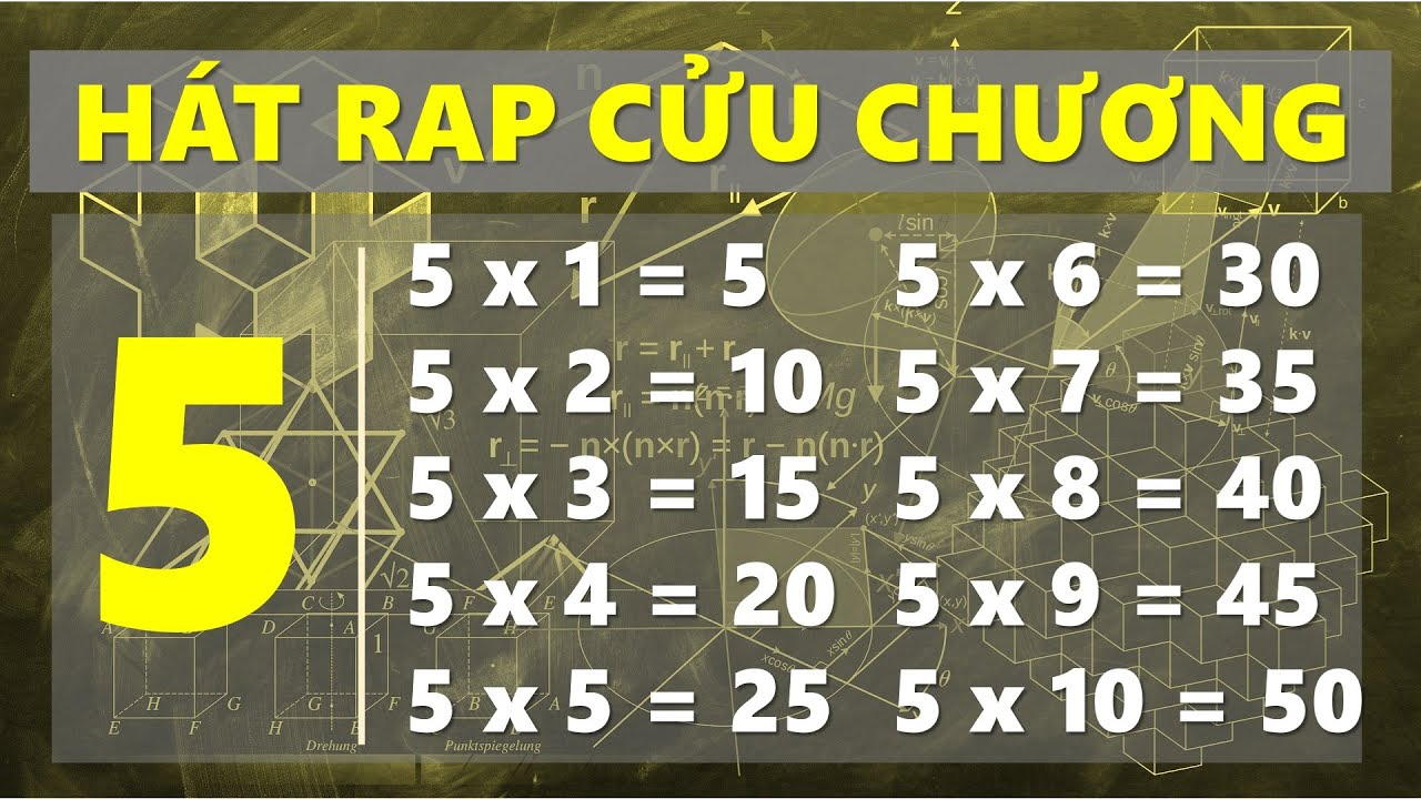 HÁT RAP BẢNG CỬU CHƯƠNG 5, BẢNG NHÂN 5