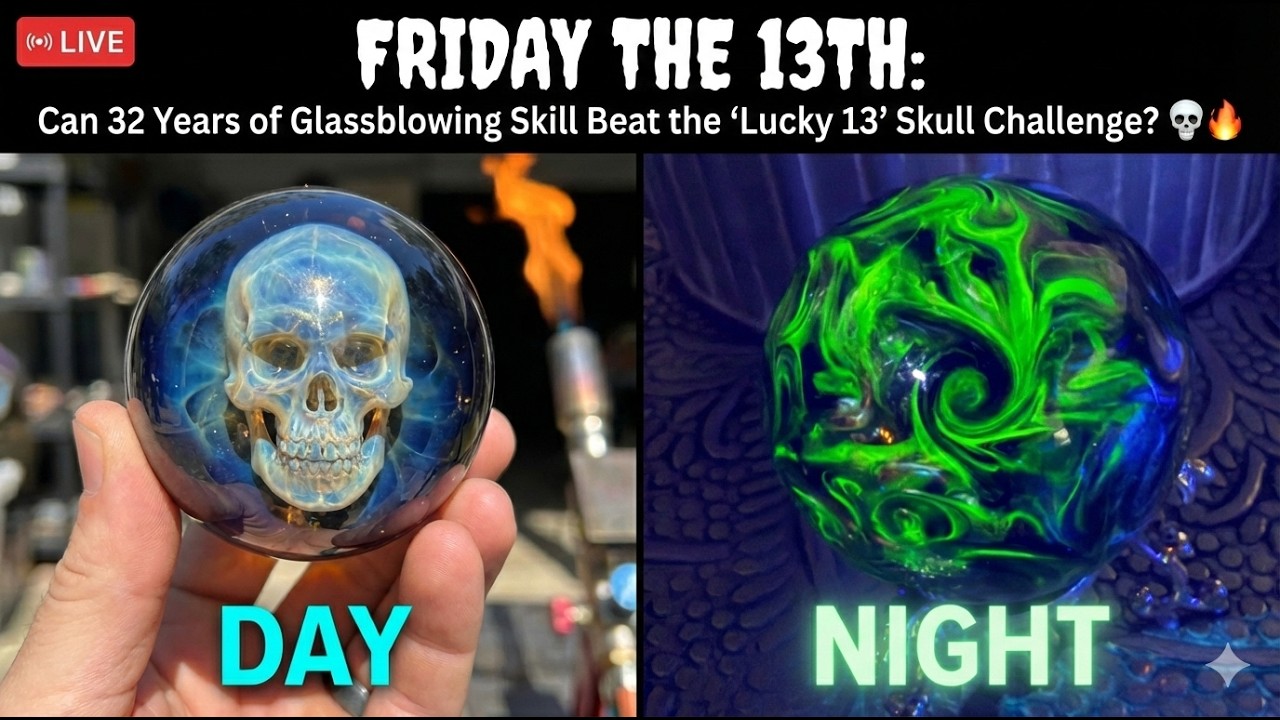 FRIDAY THE 13TH: Can 32 Years of Glassblowing Skill Beat the 'Lucky 13' Skull Challenge? 💀🔥