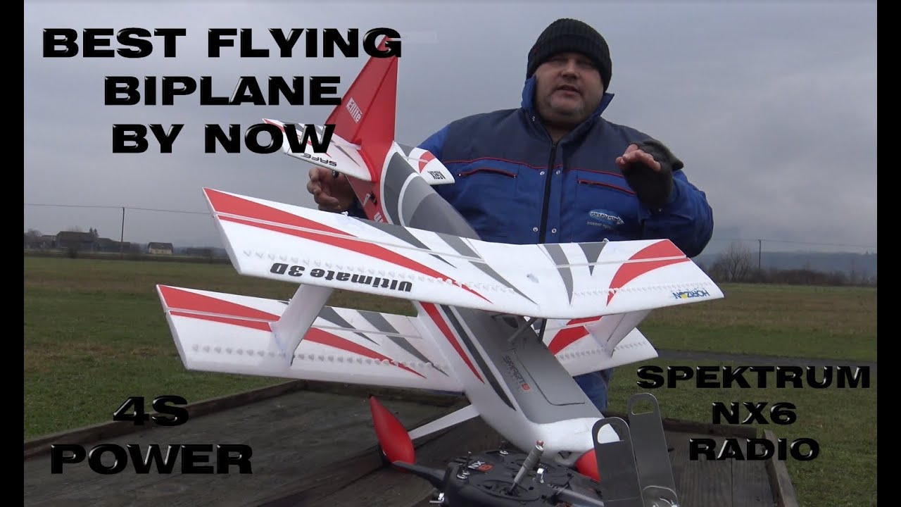 E-Flite Ultimate 3D Biplane 950mm BNF Smart DREAM Maiden flight