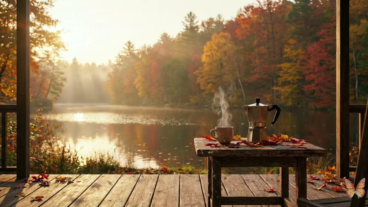 Lakeside Veranda Coffee ☕ Cozy Lofi Ambience for Relaxing, Studying & Deep Focus #relaxingmusic